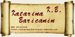 Katarina Baričanin vizit kartica